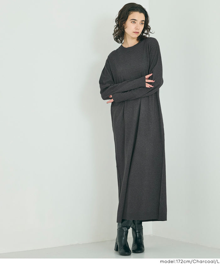 針織長版洋裝