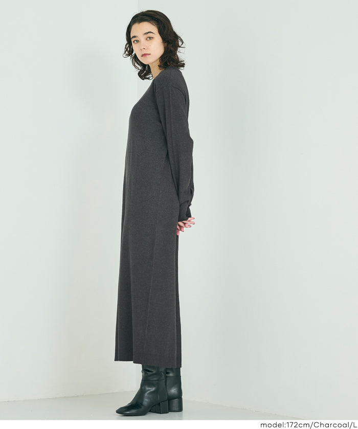 針織長版洋裝