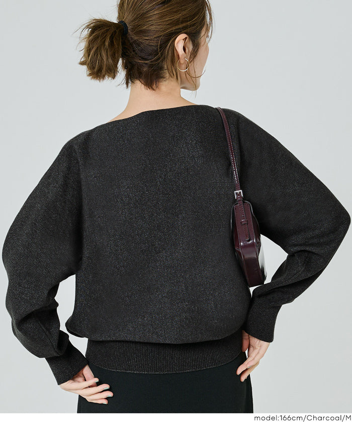 船領蝙蝠袖針織上衣