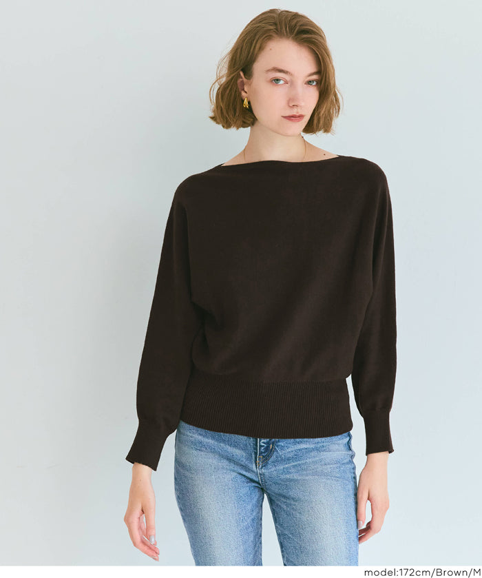 船領蝙蝠袖針織上衣