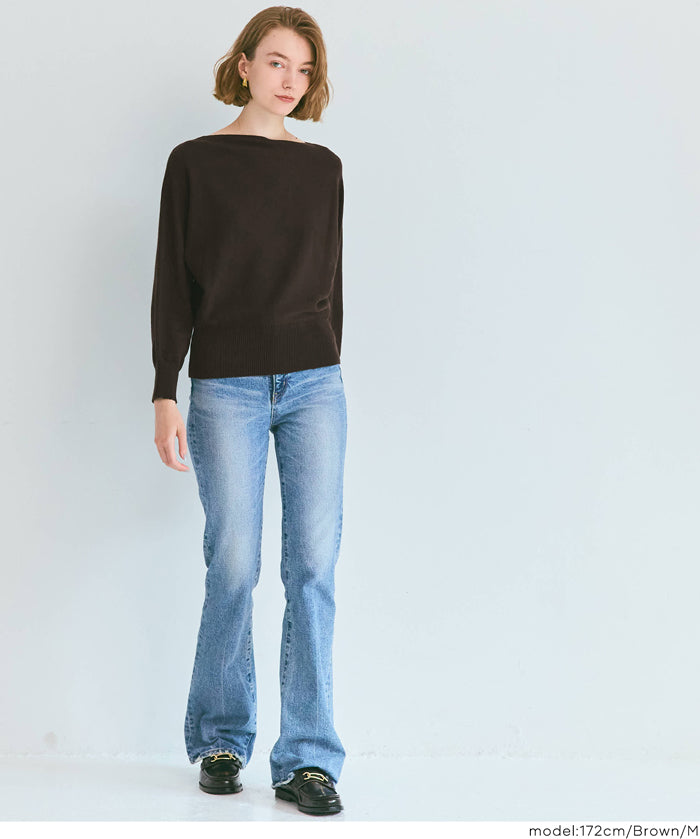 船領蝙蝠袖針織上衣