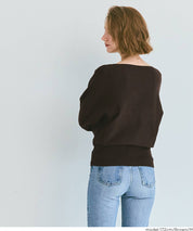 船領蝙蝠袖針織上衣