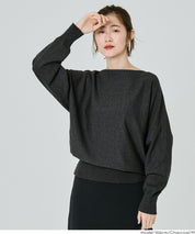 船領蝙蝠袖針織上衣