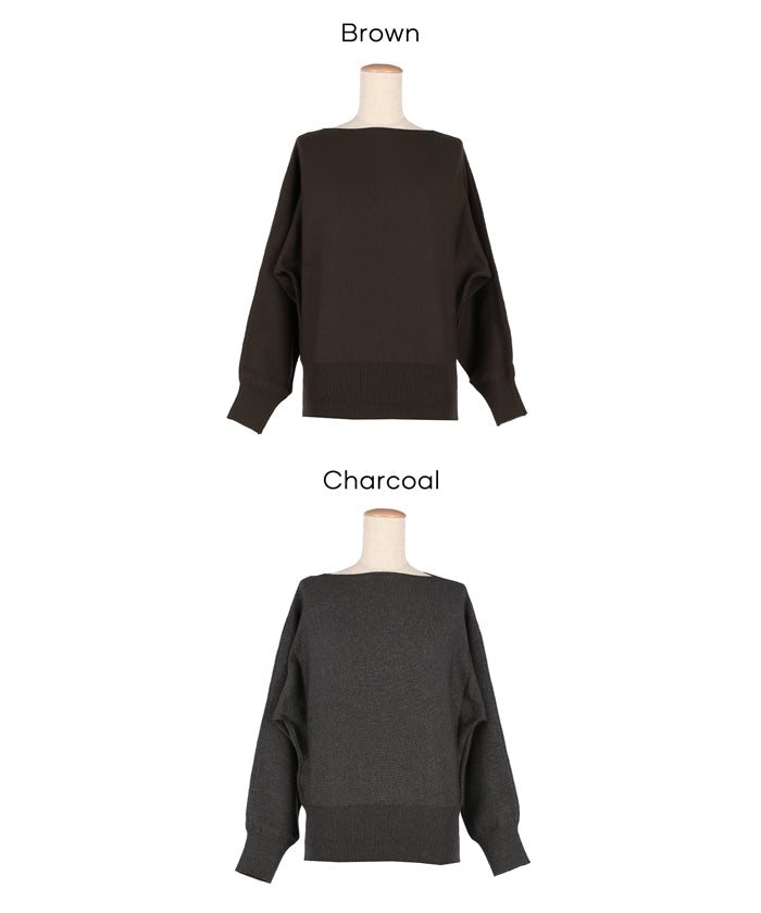 船領蝙蝠袖針織上衣