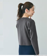 金扣圓領針織開襟衫