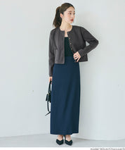 金扣圓領針織開襟衫