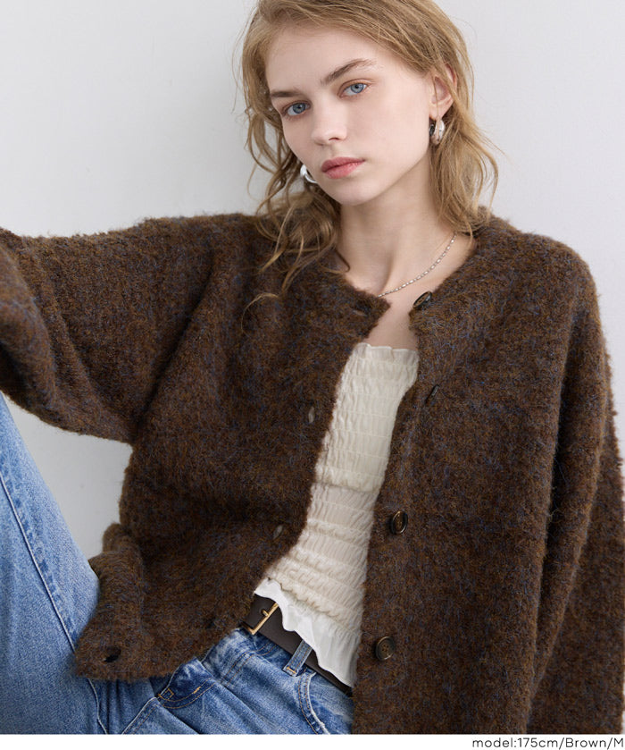 圈圈紗羊毛圓領衫