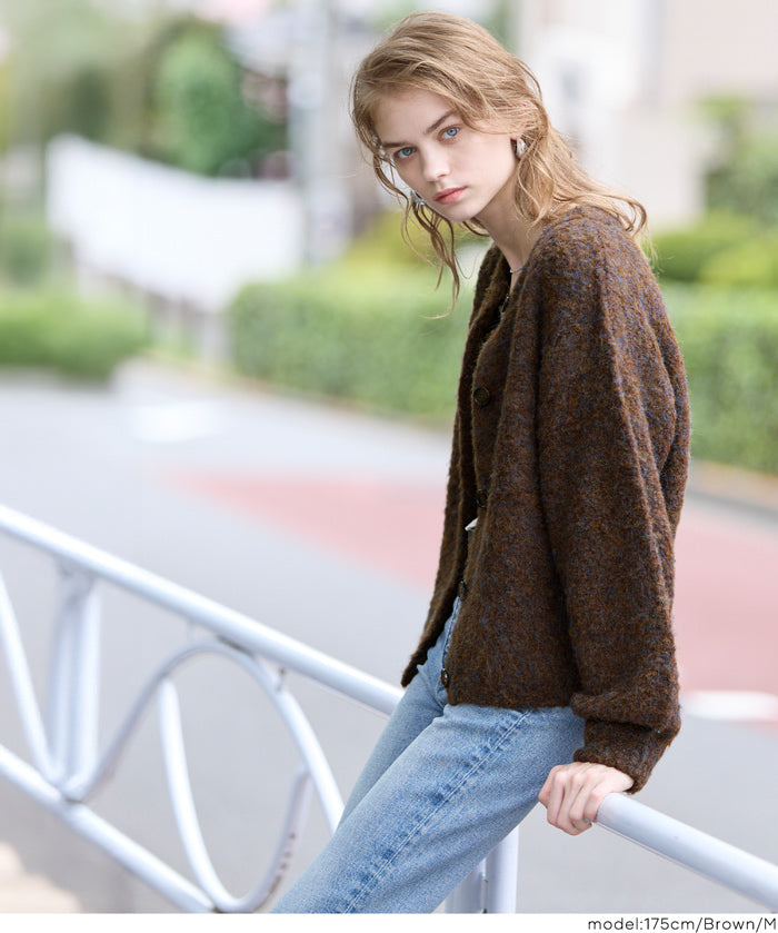 圈圈紗羊毛圓領衫