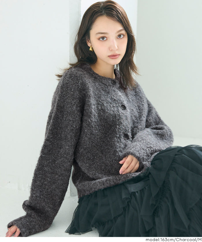 圈圈紗羊毛圓領衫