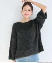 細閃毛絨造型針織上衣