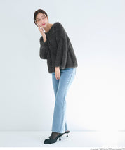 細閃毛絨造型針織上衣