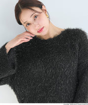 細閃毛絨造型針織上衣