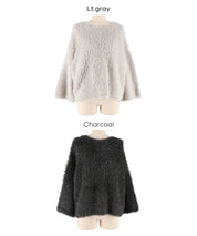 細閃毛絨造型針織上衣