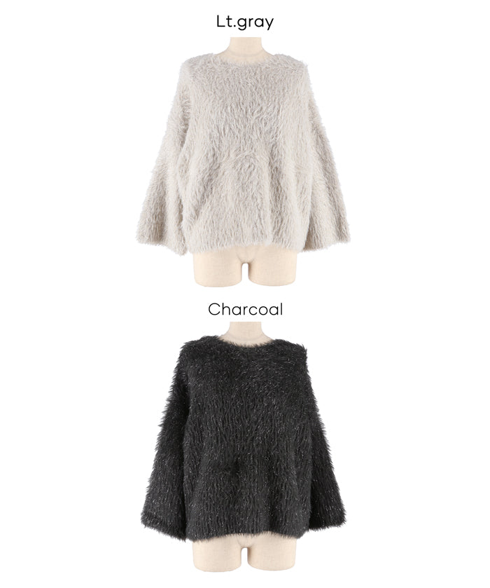 細閃毛絨造型針織上衣