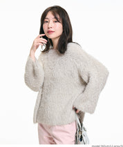 細閃毛絨造型針織上衣