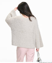 細閃毛絨造型針織上衣