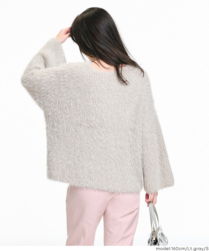 細閃毛絨造型針織上衣