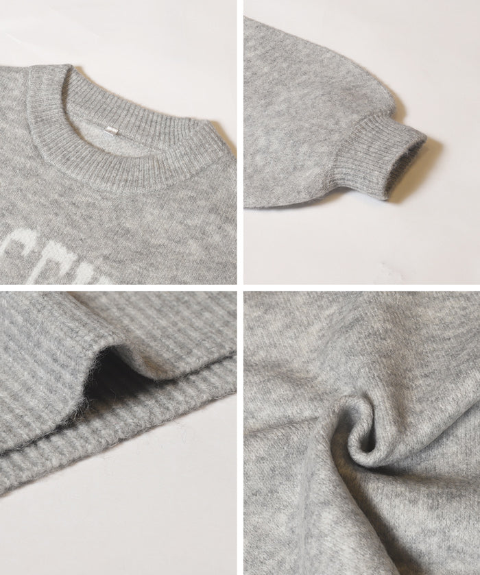 LOGO圓領長袖毛衣