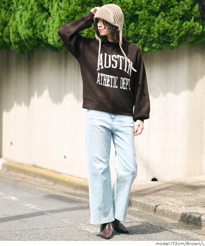 LOGO圓領長袖毛衣