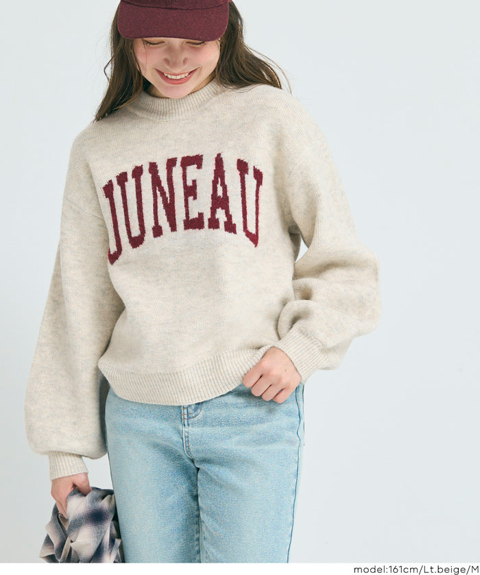 LOGO圓領長袖毛衣