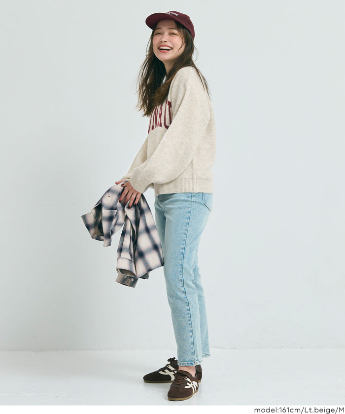 LOGO圓領長袖毛衣