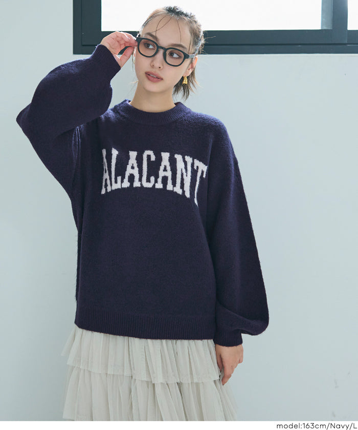 LOGO圓領長袖毛衣