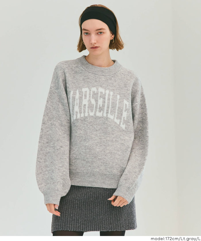 LOGO圓領長袖毛衣