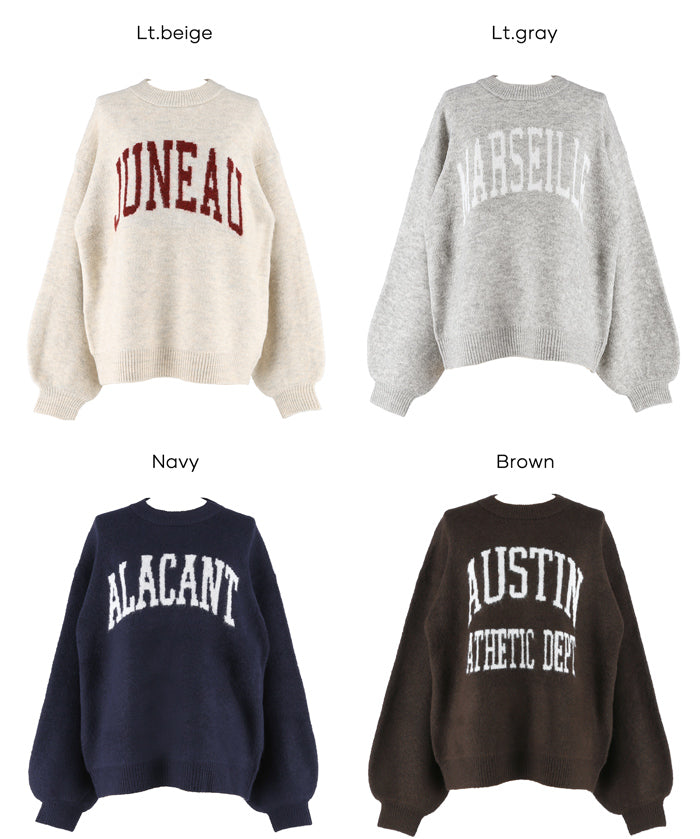 LOGO圓領長袖毛衣