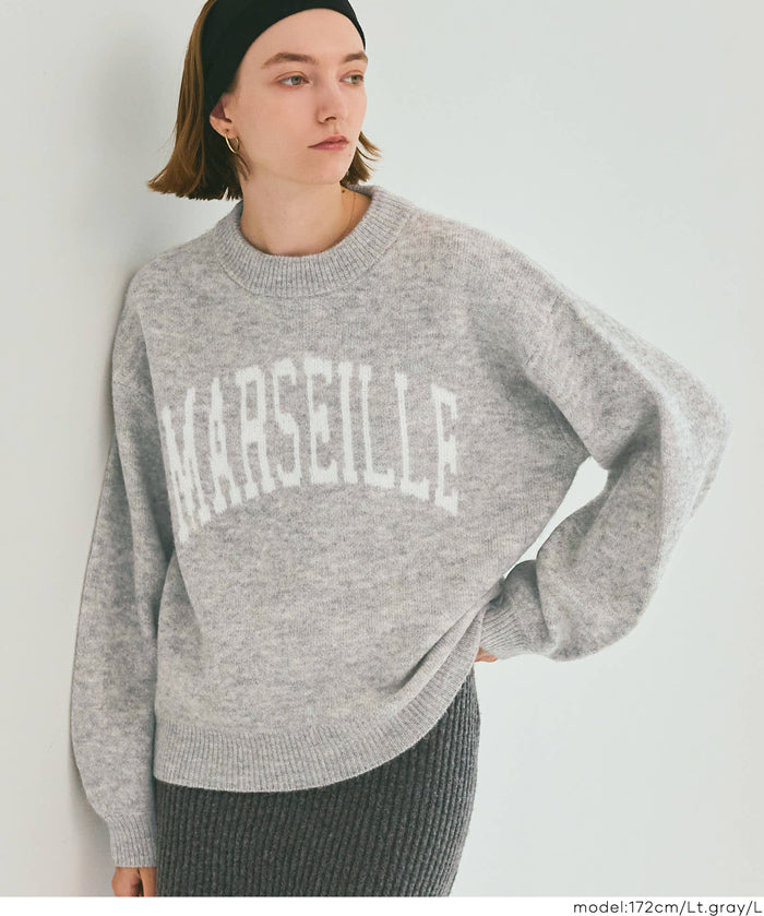 LOGO圓領長袖毛衣