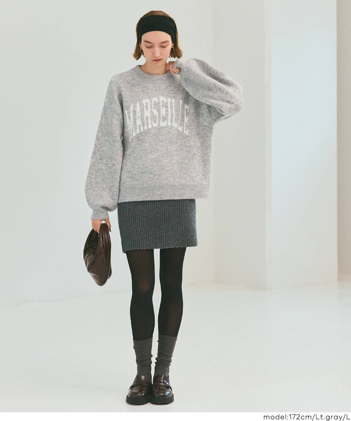LOGO圓領長袖毛衣