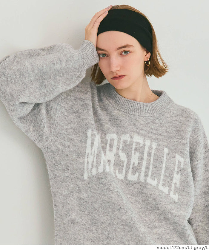 LOGO圓領長袖毛衣