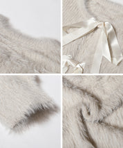 2way蝴蝶結毛絨針織開衫