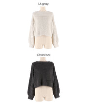 2way蝴蝶結毛絨針織開衫