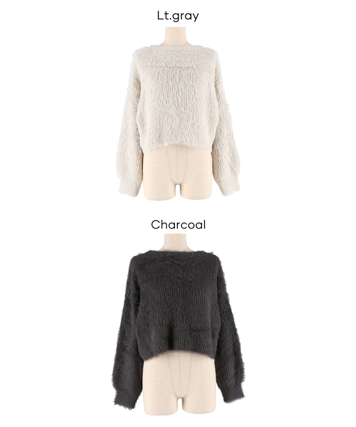 2way蝴蝶結毛絨針織開衫