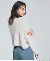 2way蝴蝶結毛絨針織開衫