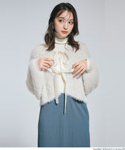 2way蝴蝶結毛絨針織開衫