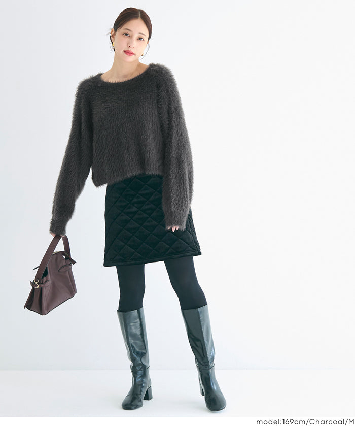 2way蝴蝶結毛絨針織開衫