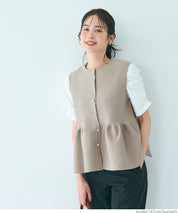 銀扣荷葉邊針織背心