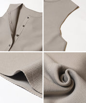 銀扣荷葉邊針織背心