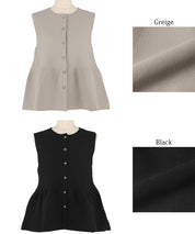 銀扣荷葉邊針織背心