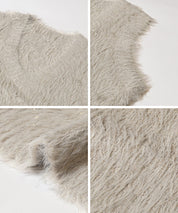 亮片蓬鬆長毛V領針織背心