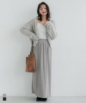 垂墜感羅紋針織長裙