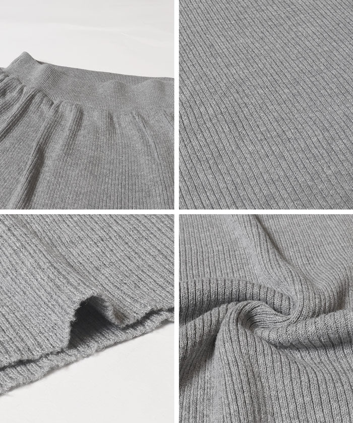 垂墜感羅紋針織長裙