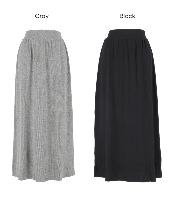 垂墜感羅紋針織長裙