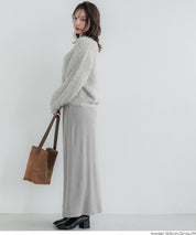 垂墜感羅紋針織長裙