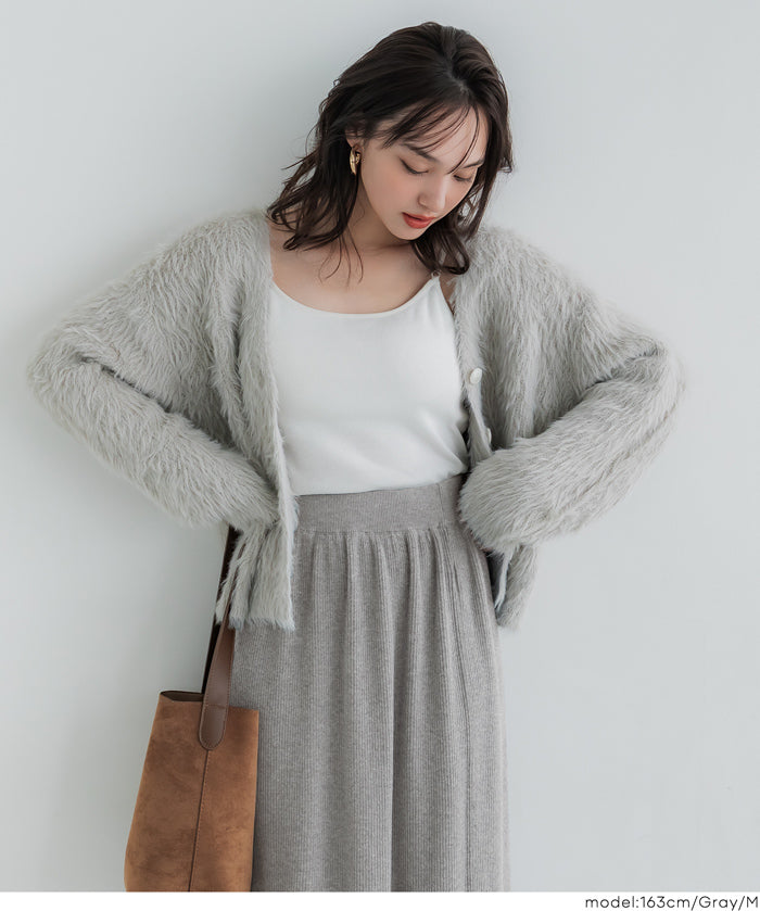 垂墜感羅紋針織長裙