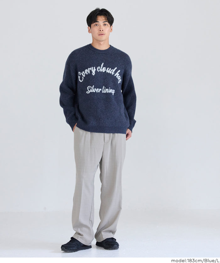 馬海毛風格LOGO針織毛衣