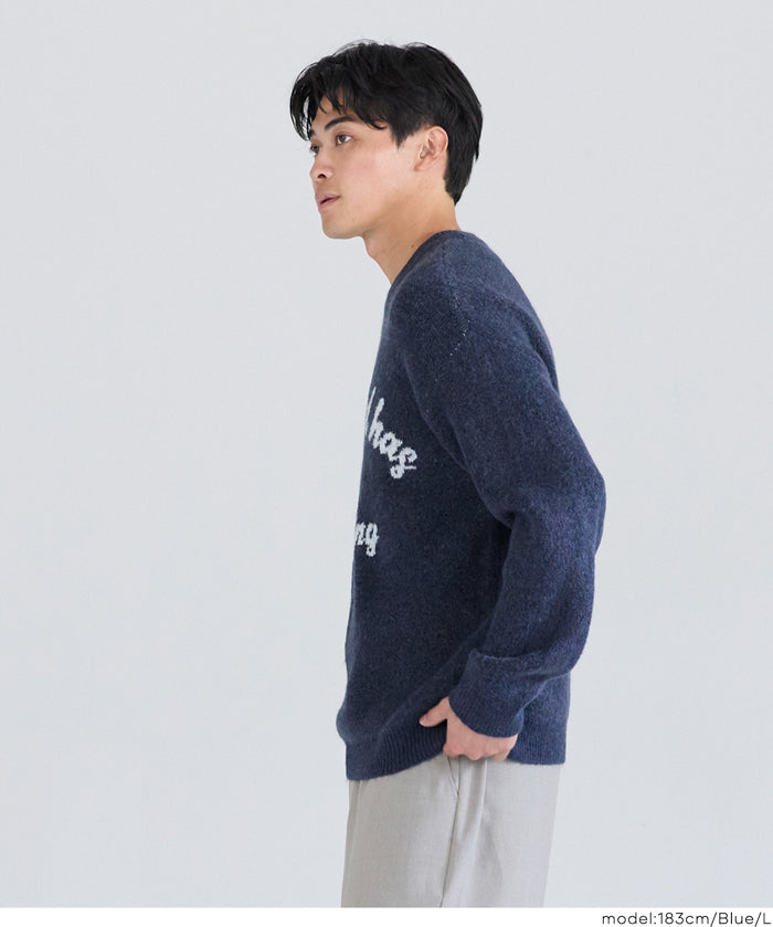 馬海毛風格LOGO針織毛衣