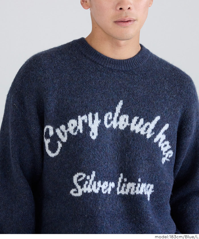 馬海毛風格LOGO針織毛衣