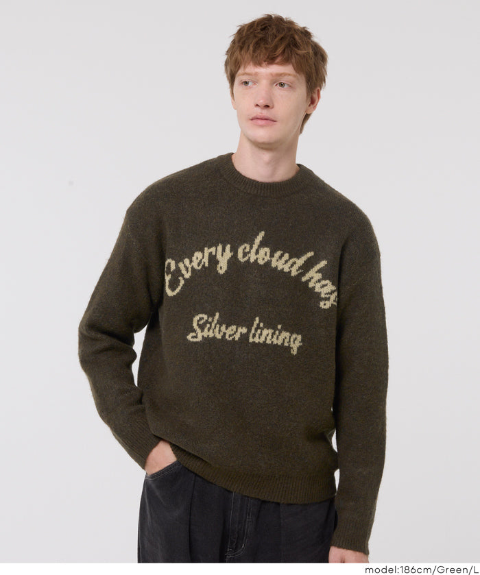 馬海毛風格LOGO針織毛衣